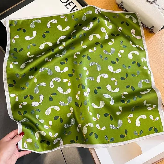 Écharpe en soie SRKNCY multifonctionnelle pour femmes, imprimée, adaptable aux quatre saisons, décontractée, pour foulard, bandana, hijab ou châle