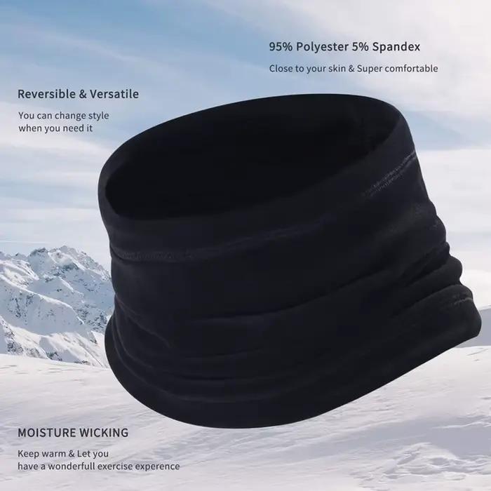 Écharpe de cou d'hiver pour hommes en polyester et élasthanne, résistante au froid, tricotée, solide, pour activités extérieures et sports d'hiver