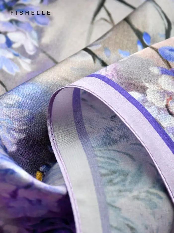 Foulard Carré en Satin de Soie 100% Naturelle pour Femme