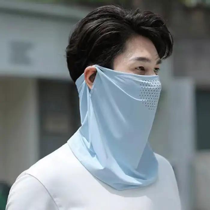 Masque de protection UV unisexe pour le visage et le cou en plein air, bavoir de protection solaire