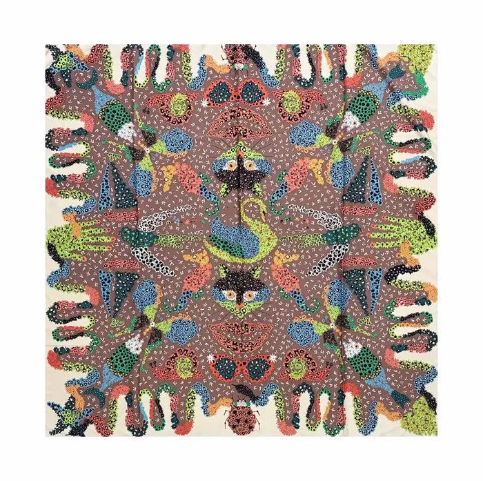 Écharpe foulard carrée pour femme, 120cmX120cm, en polyester, de luxe