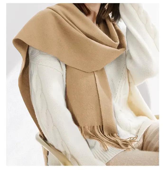 Écharpe d'hiver en laine Solidlove pour femmes, écharpes pour adultes, écharpes pour dames, écharpe