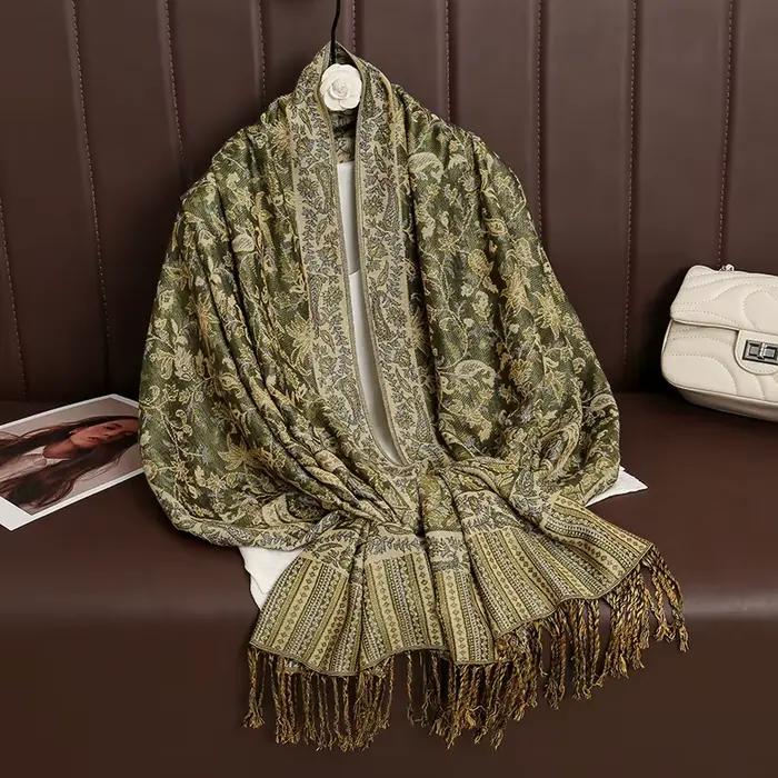 Écharpe en cachemire pour femme, marque de luxe, imprimé, châle chaud et enveloppes, Pashmina, Banda