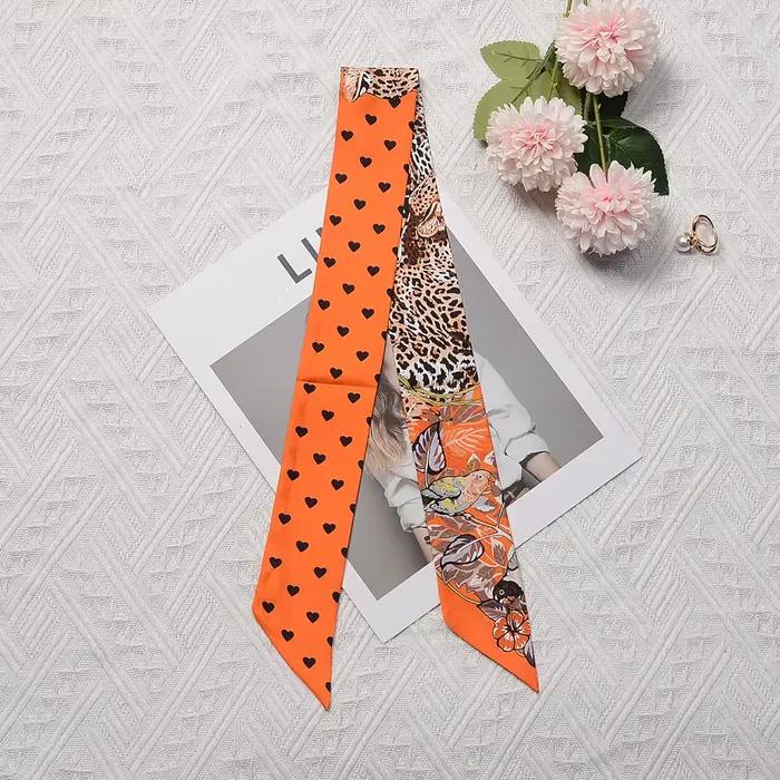 Injplanchers f-Foulard léopard pour femme, foulard cœur, foulards de sac skinny, bandeau de sauna po