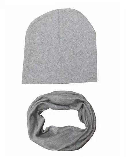 Ensemble bonnet et écharpe en coton pour bébé, couvre-chef chaud, col de cou, bonnets pour enfants,