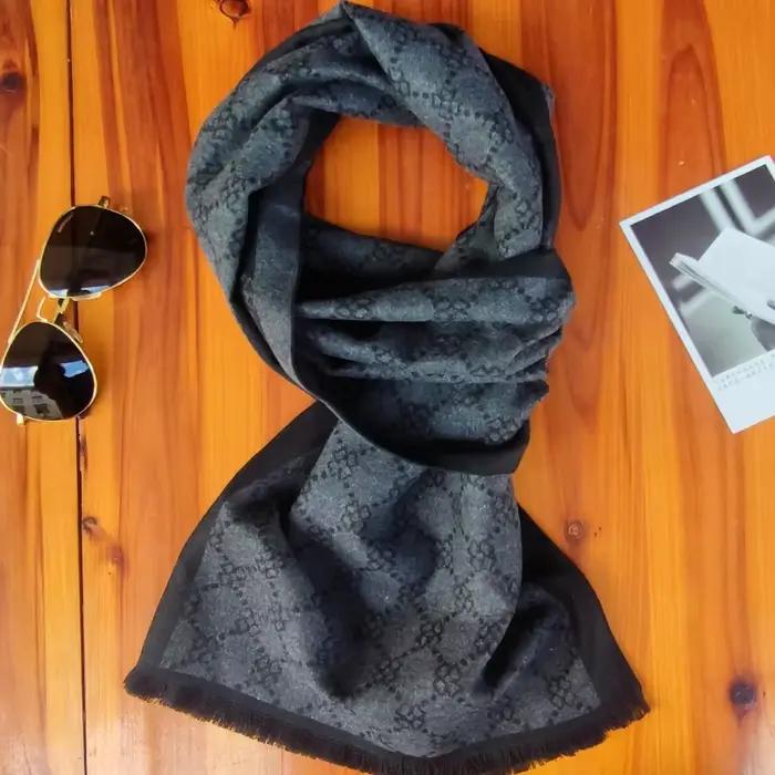 Écharpe en cachemire de luxe pour hommes doux chaud hiver Pashmina foulards