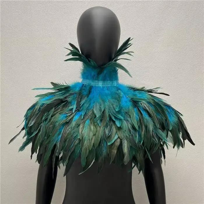 Dress Cape Halloween Wedding Party Shawl Scarf Women Neck Scarves Woman Gothic Style Turkey Shawls Feather