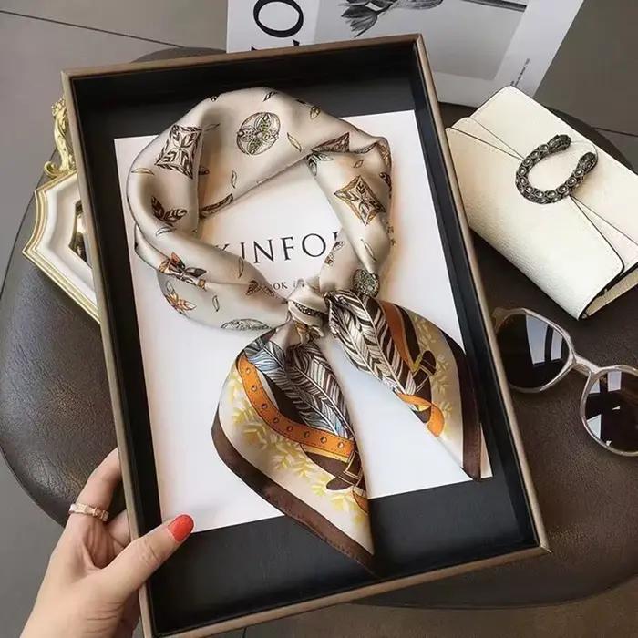 InjSquare-Foulard imprimé floral pour femme