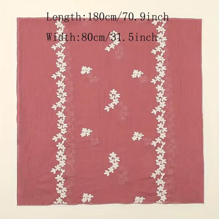 Longue Écharpe Brodée Florale pour Femme