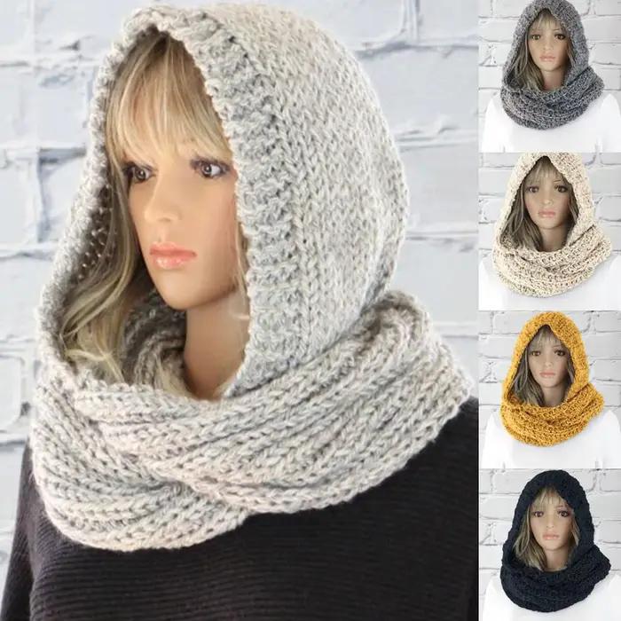 Écharpe à capuche Infinity Circle polyester pour femmes style élégant coupe-vent quatre saisons décontracté polyvalent à offrir