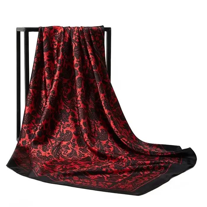 Foulard de marque de luxe pour femme musulmane imprimé en polyester multicolore et multifonction pour toutes les saisons et occasions