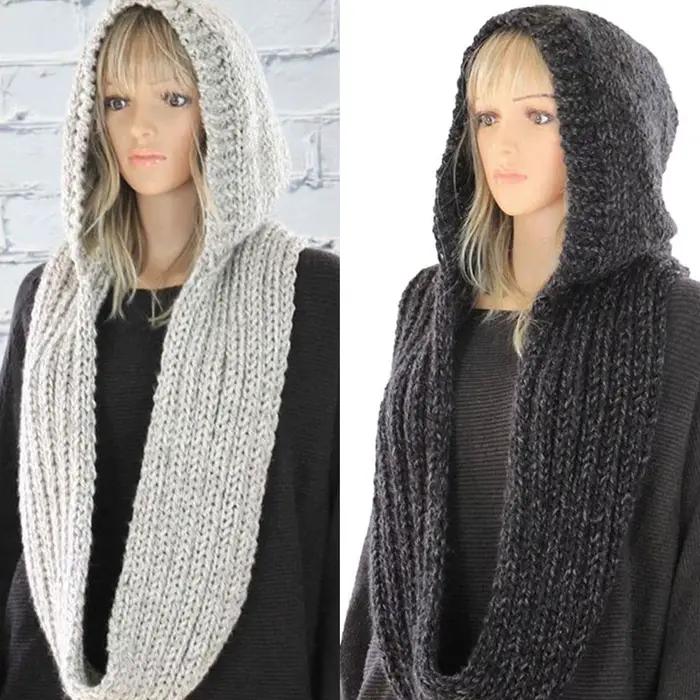 Écharpe à capuche Infinity Circle polyester pour femmes style élégant coupe-vent quatre saisons décontracté polyvalent à offrir
