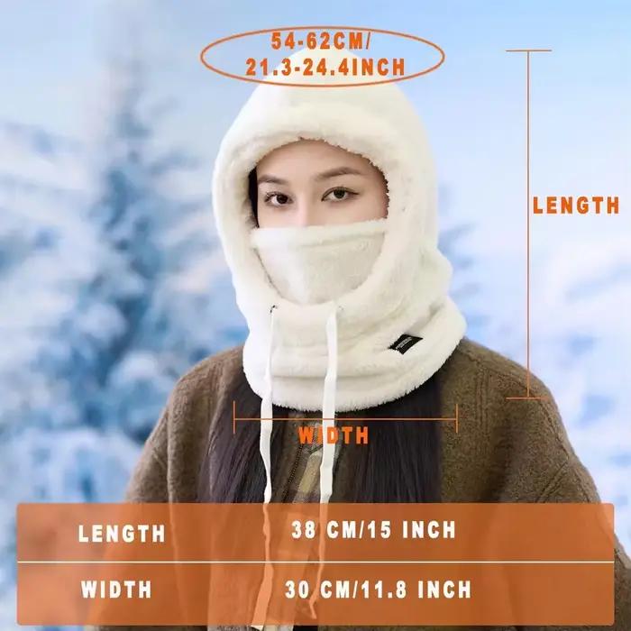 Cagoule thermique en coton pour femmes, résistante à l'eau, avec masque intégral pour skieurs, motards et cyclistes, idéale pour les activités de plein air et les sorties hivernales