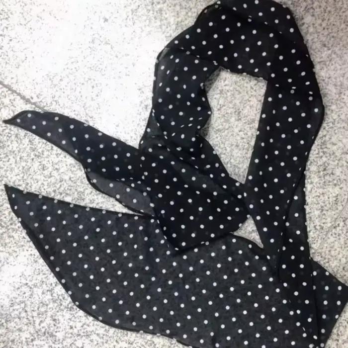 Echarpe Retro Imprimee Léopard Polyester Blanc Noir Accessoire Mode Foulard Femmes Occasions Speciales
