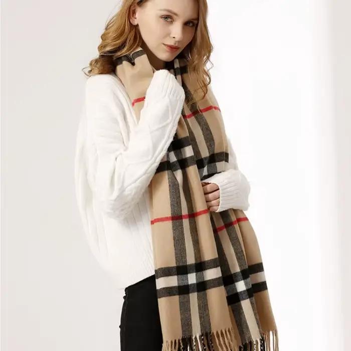 Enveloppement Pashmina en cachemire de luxe – Écharpe d'hiver haut de gamme pour femmes et hommes