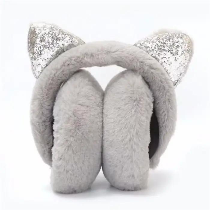 Cache-oreilles chat mignon pour femmes filles enfants hiver chaud fausse fourrure de lapin doux cachemire