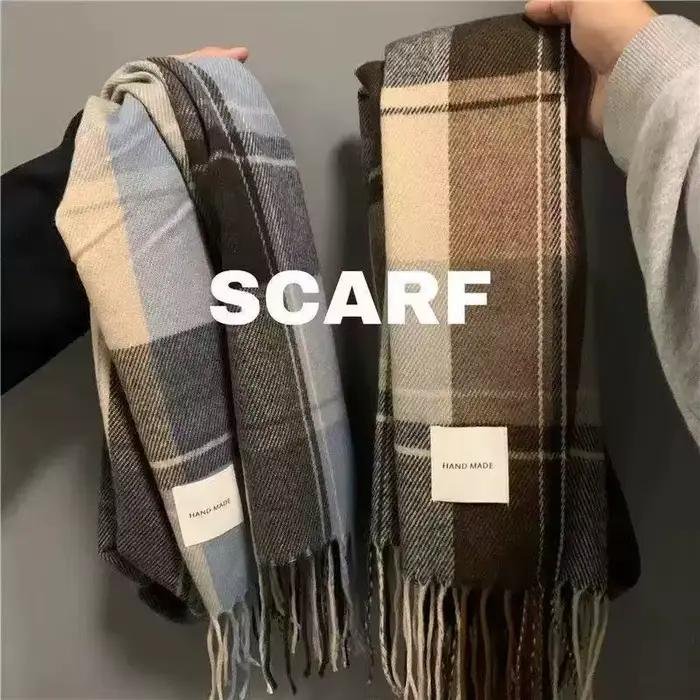 Écharpe à carreaux britannique à la mode et chaude pour l'automne et l'hiver