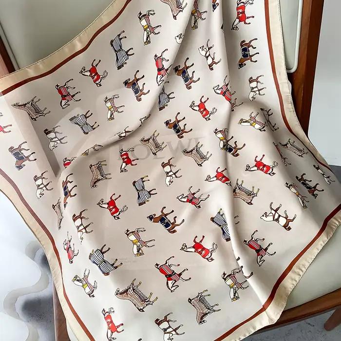 InjBag-Foulard Carré Imprimé pour Femme