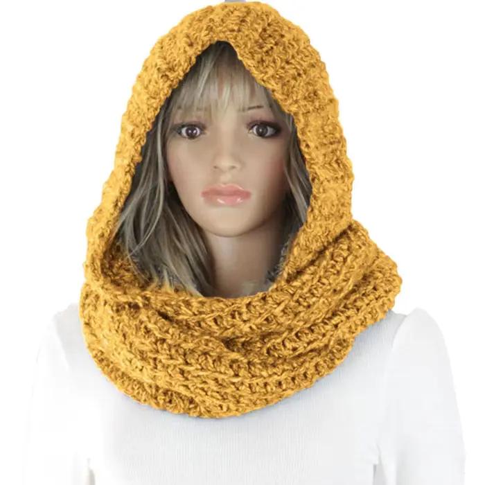 Écharpe à capuche Infinity Circle polyester pour femmes style élégant coupe-vent quatre saisons décontracté polyvalent à offrir