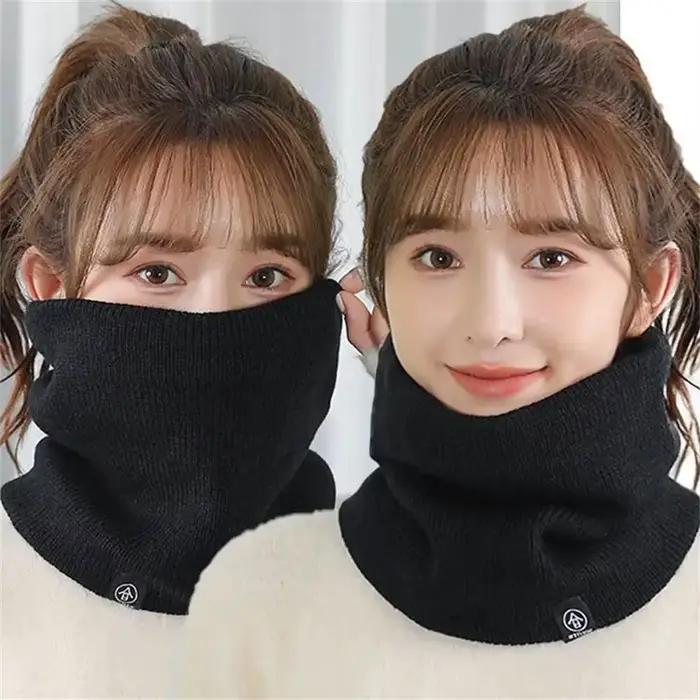 Écharpe en polyester uni pour homme et femme, douce et chaude pour l'hiver, idéale pour le sport et les sorties nocturnes