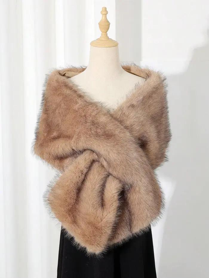 Écharpe en fausse fourrure pour femme automne hiver foulard