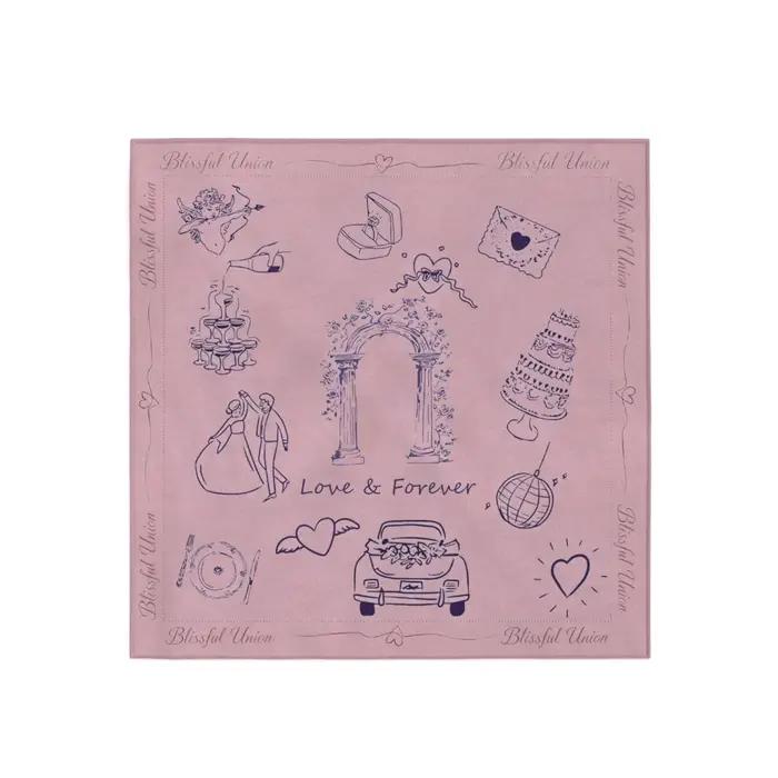 Écharpe de mariage personnalisée | cadeau | Motif dessiné à la main | foulard | Doux et lisse