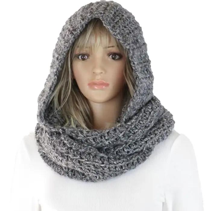 Écharpe à capuche Infinity Circle polyester pour femmes style élégant coupe-vent quatre saisons décontracté polyvalent à offrir