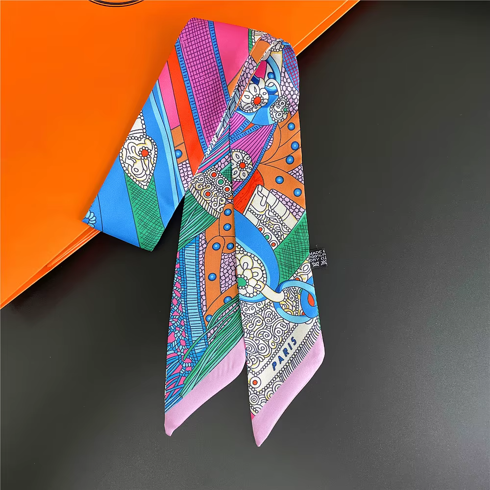 Magnifique Foulard d'été imprimé selle, Design de marque pour femmes, sac slim, bandeau pour cheveux