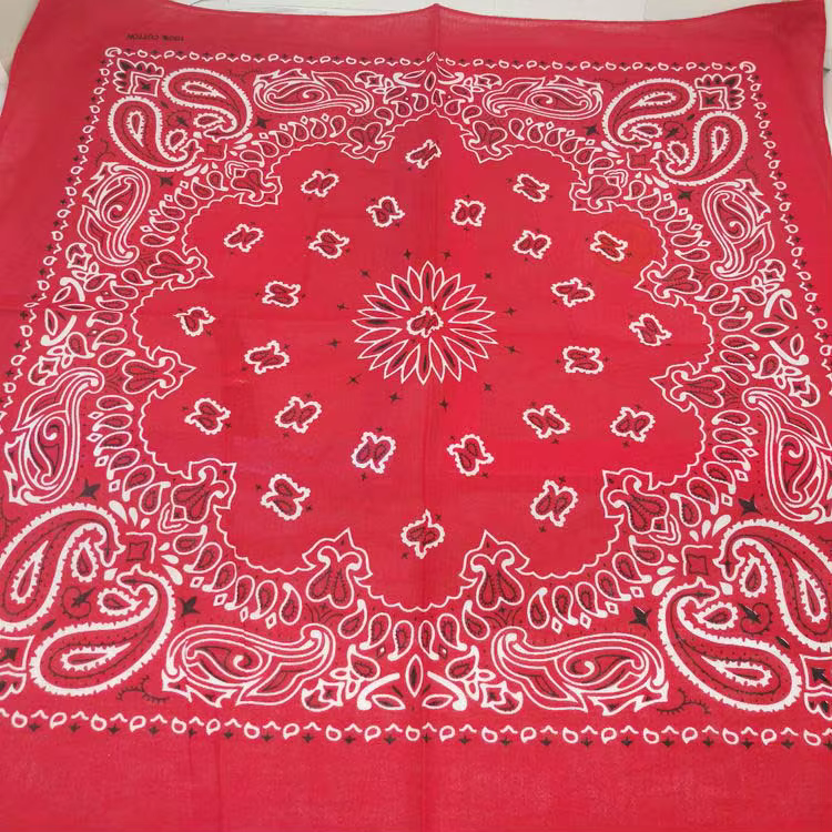 Nouvelle mode Hip Hop 100% coton Bandana carré écharpe 55 cm * 55 cm noir rouge Paisley bandeau impr