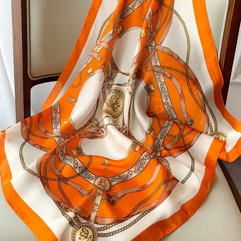 InjSatin-Foulard pour cheveux pour femme, petit cou, imprimé, carré, bandana, hijab, châles