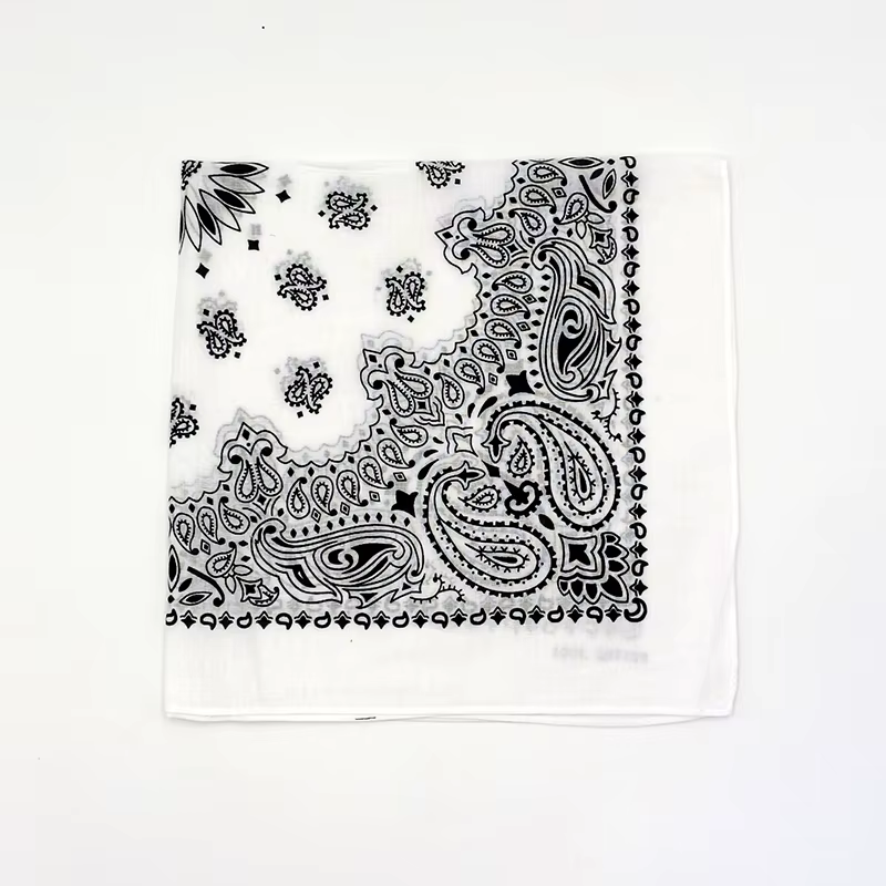 55CM carré écharpe femmes printemps couleur douce blanc bleu Purpel kaki Paisley coton bandeau Hip-h