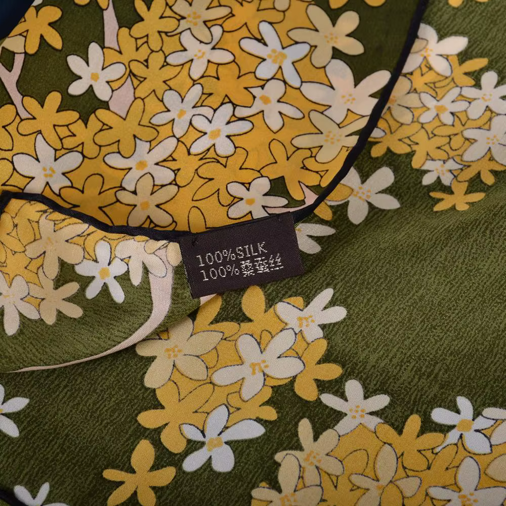 BYSIFA – écharpe carrée en soie Pure pour femme, châle, Hijab, bleu, vert, marque de luxe, collectio