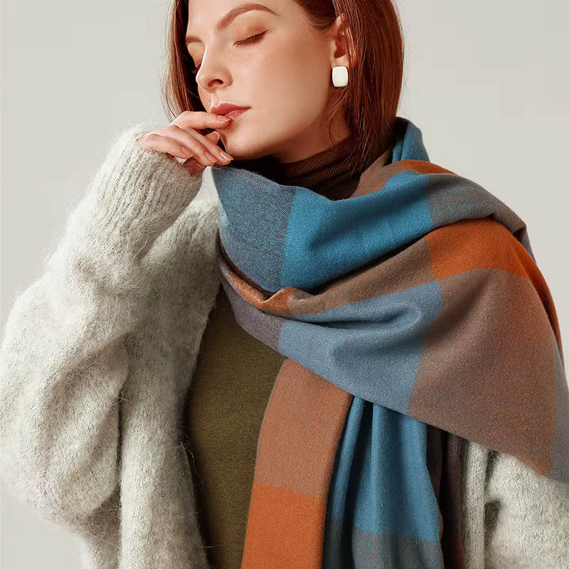 2024 Designer tricoté printemps hiver femmes écharpe plaid chaud cachemire foulards châle marque de