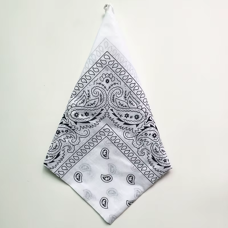 55x55 cm mode Hip Hop 100% coton Bandana carré écharpe Cowboy cajou noir rouge Paisley bandeau impri