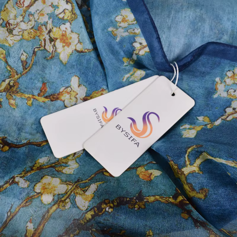 BYSIFA – foulard en soie ultraléger pour femme, écharpe longue de marque, nouveau Design, motif dent