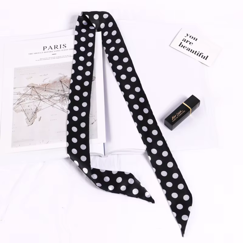 Nouvelle impression fleur petite écharpe pour femmes poignée sac rubans marque mode foulard petites