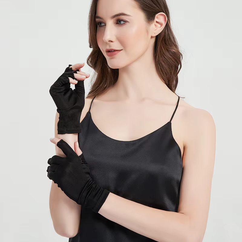 SuyaDream femmes mitaines 100% soie naturelle adulte gants sans doigts 2025 dames mode gant