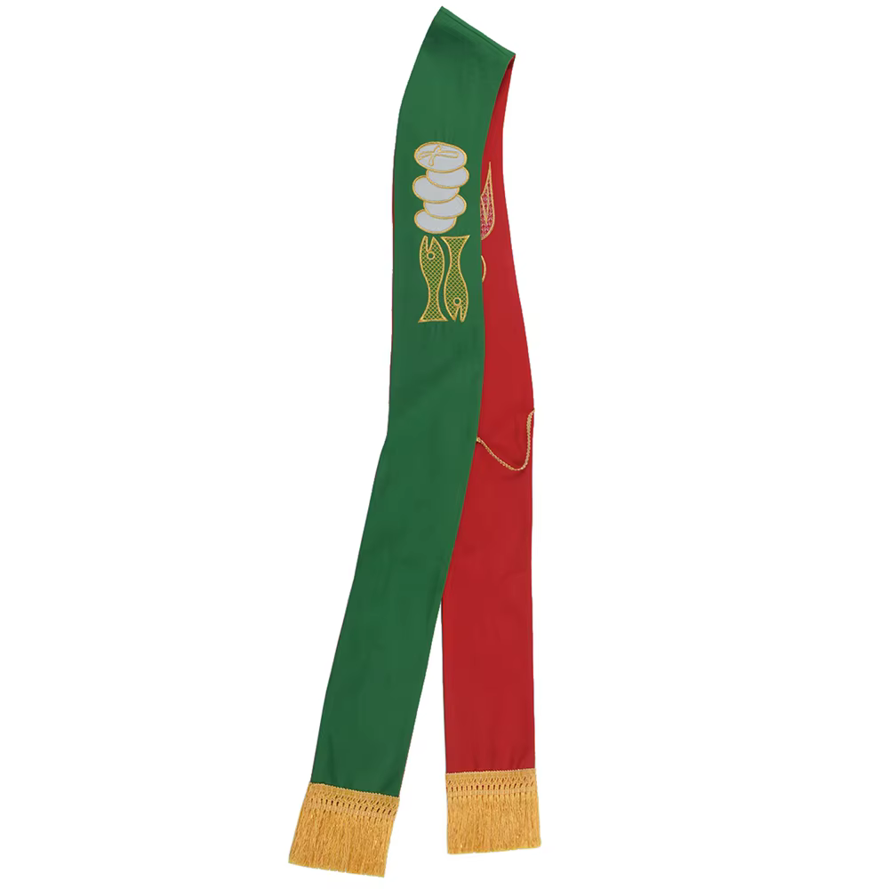Écharpe de prêtre catholique brodée, croix sainte, étole Jacquard réversible pour clergé