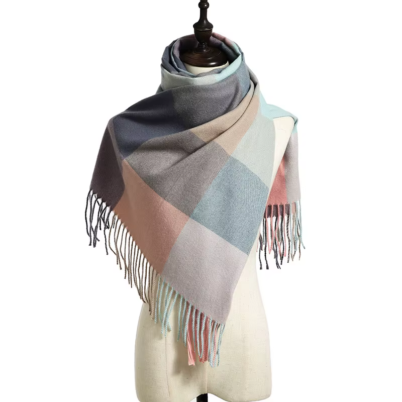 2024 Designer tricoté printemps hiver femmes écharpe plaid chaud cachemire foulards châle marque de 