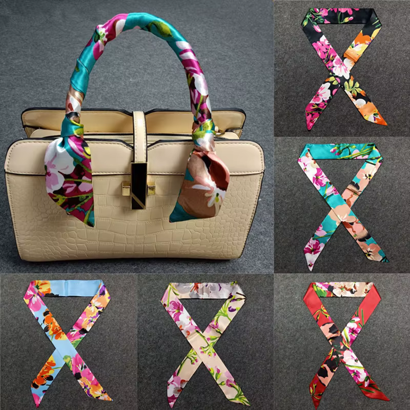 47 couleurs marque Bandana petit sac en soie écharpe femmes tête Hijab écharpe longues écharpes maig