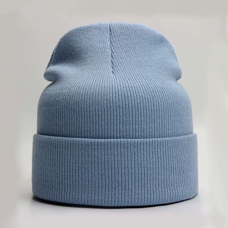 Bonnet unisexe solide automne hiver mélanges de laine doux chaud bonnet tricoté hommes femmes SkullC