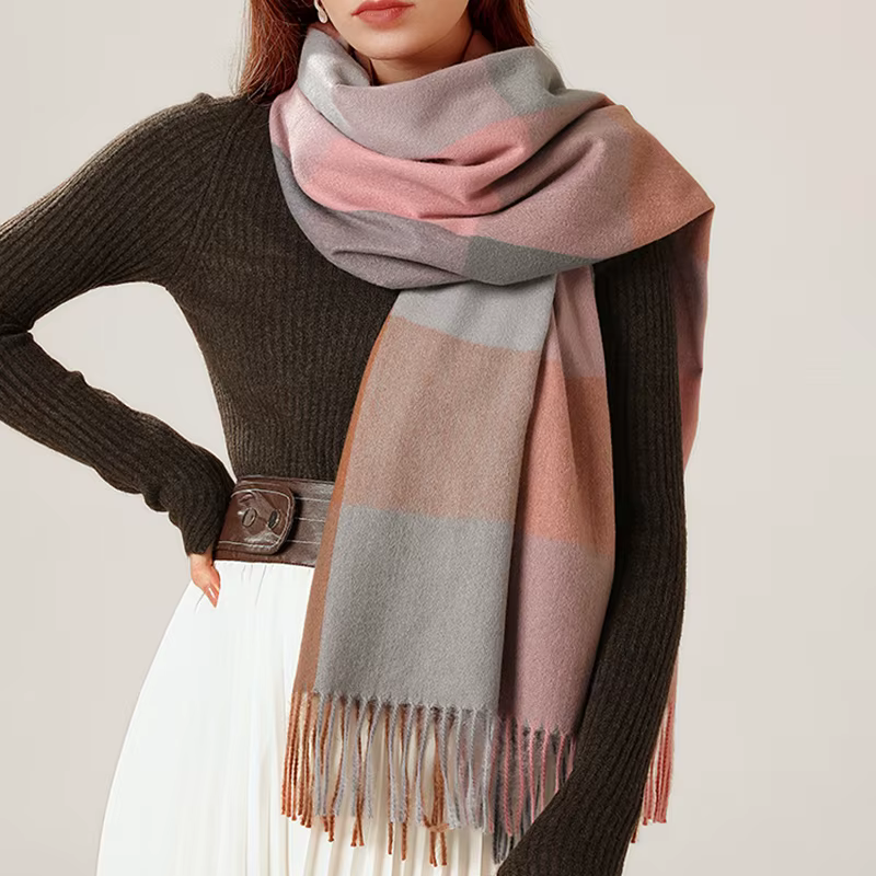 2024 Designer tricoté printemps hiver femmes écharpe plaid chaud cachemire foulards châle marque de 