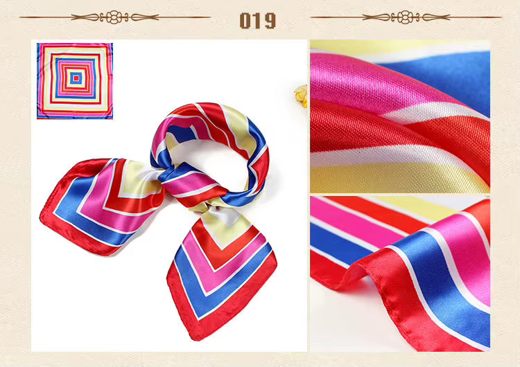 Petit foulard carré en soie 60 cm, bandana en sergé pour femme, vêtement de travail, de bureau, offr