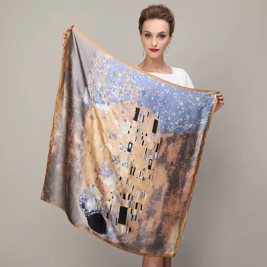 Nouveau printemps 100% foulards carrés en soie de mûrier foulards dames luxe Ballon imprimé foulard 