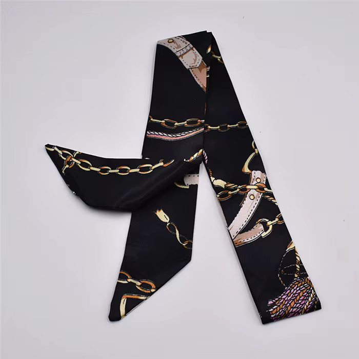 Petit foulard en soie pour femmes, nouvelle collection 2021, poignée imprimée, rubans de sac, marque