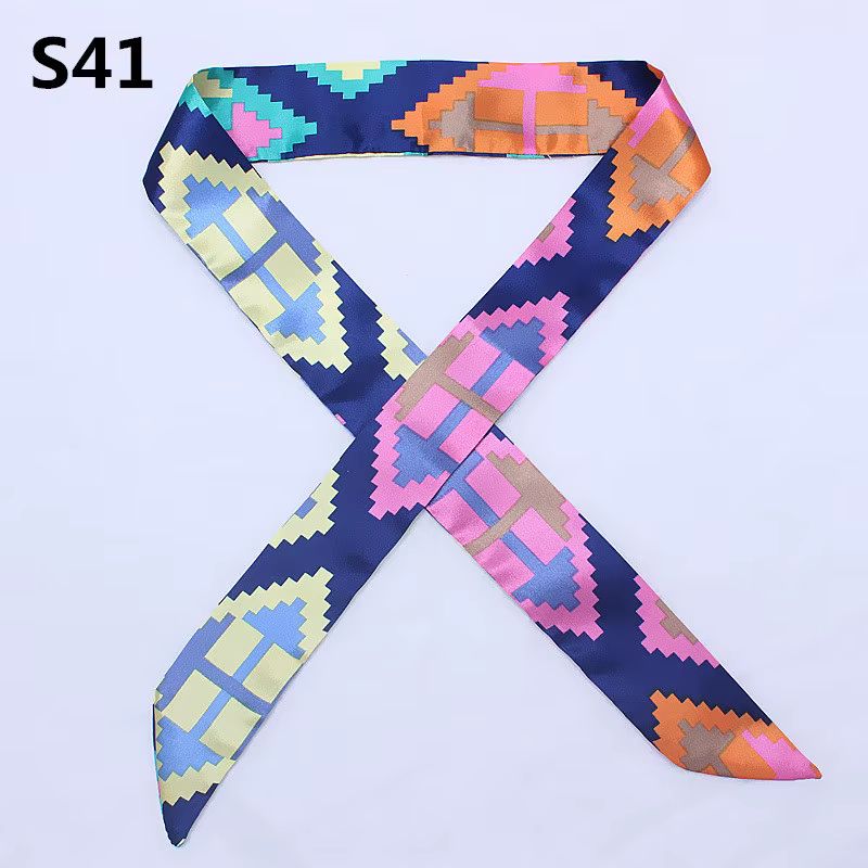 47 couleurs marque Bandana petit sac en soie écharpe femmes tête Hijab écharpe longues écharpes maig