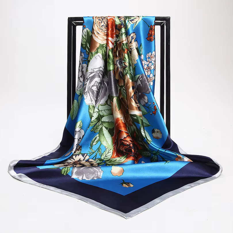 [BYSIFA] – foulards carrés kaki pour femmes, 90x90cm, couvre-chef en soie pour femmes musulmanes, pr