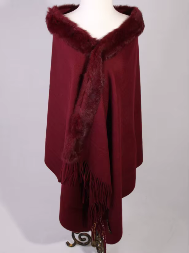 Camel nouveauté femmes 100% laine cachemire Pashmina fourrure de lapin châle écharpe hiver chaud fem