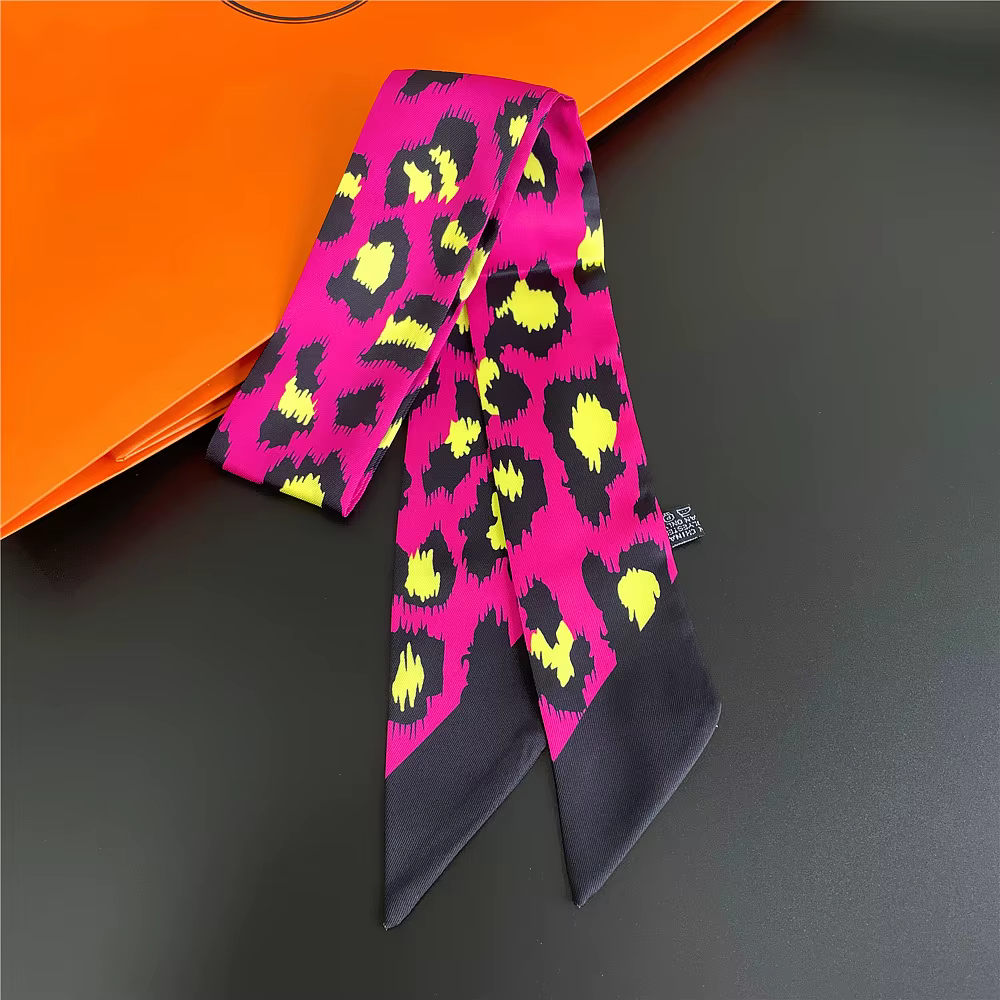 Foulard d'été imprimé léopard pour femmes, nouvelle marque Design, sac slim, bandeau pour cheveux, F