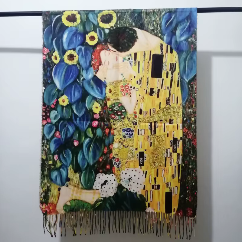 Gustav Klimt – écharpe en cachemire pour femme, châle Pashmina imprimé, idéal comme cadeau de noël o